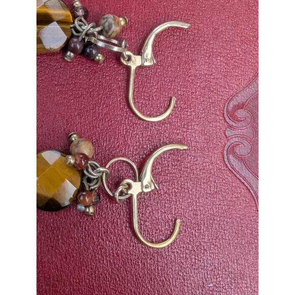 Vintage Tigers Eye & Jasper Earrings - Picture 8 of 10